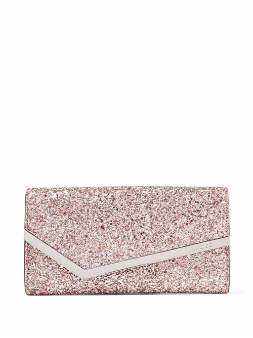 EMMIE clutch bag with raw glitter Jimmy Choo | EMMIECGFROSEMIX